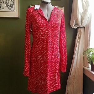 DVF NWT Red w White Dot Dress